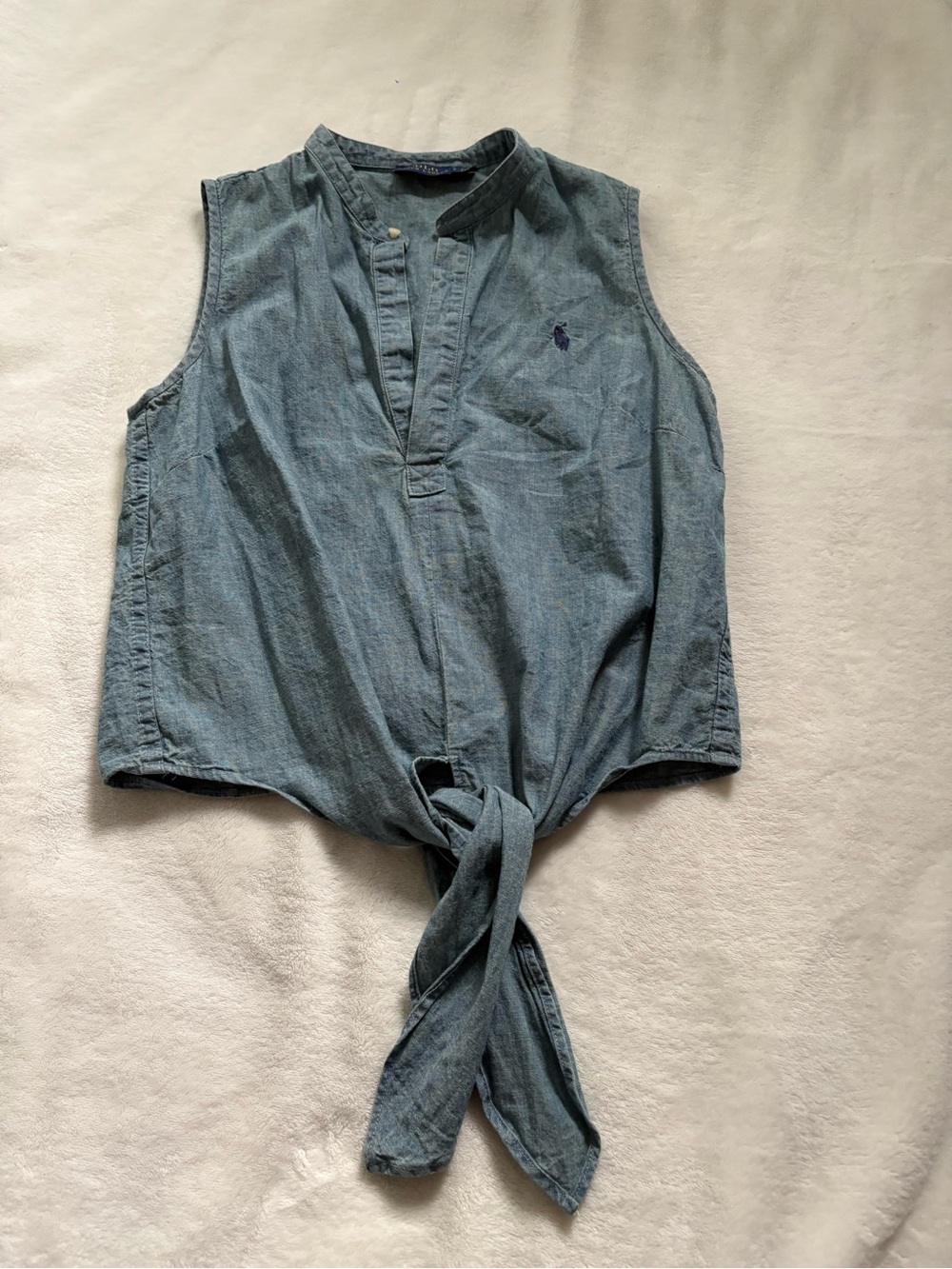 Ralph Lauren Tie-Front Denim Top